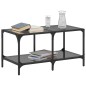 vidaXL Couchtisch mit Glasplatte Schwarz 78,5x40x40 cm Stahl vidaXL Couchtisch mit Glasplatte Schwarz 78,5x40x40 cm Stahl