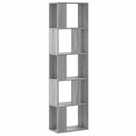 vidaXL Bücherregal 5 Böden Grau Sonoma 45x23,5x162,5 cm Holzwerkstoff