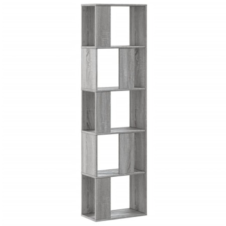 vidaXL Bücherregal 5 Böden Grau Sonoma 45x23,5x162,5 cm Holzwerkstoff