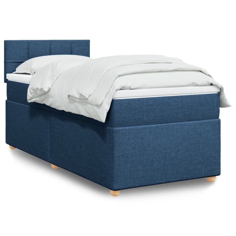 vidaXL Boxspringbett mit Matratze Blau 80x200 cm Stoff vidaXL Boxspringbett mit Matratze Blau 80x200 cm Stoff