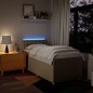 vidaXL Boxspringbett mit Matratze Creme 80x200 cm Stoff vidaXL Boxspringbett mit Matratze Creme 80x200 cm Stoff