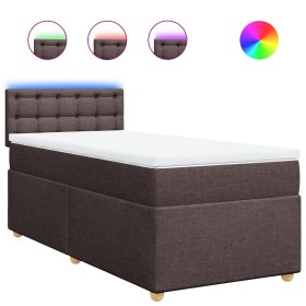 vidaXL Boxspringbett mit Matratze Dunkelbraun 80x200 cm Stoff