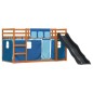 vidaXL Etagenbett mit Rutsche und Gardinen Blau 80x200 cm vidaXL Etagenbett mit Rutsche und Gardinen Blau 80x200 cm