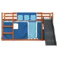 vidaXL Etagenbett mit Rutsche und Gardinen Blau 80x200 cm vidaXL Etagenbett mit Rutsche und Gardinen Blau 80x200 cm