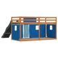 vidaXL Etagenbett mit Rutsche und Gardinen Blau 80x200 cm vidaXL Etagenbett mit Rutsche und Gardinen Blau 80x200 cm
