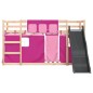 vidaXL Etagenbett mit Rutsche und Gardinen Rosa 90x200 cm vidaXL Etagenbett mit Rutsche und Gardinen Rosa 90x200 cm