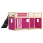 vidaXL Etagenbett mit Rutsche und Gardinen Rosa 90x200 cm vidaXL Etagenbett mit Rutsche und Gardinen Rosa 90x200 cm