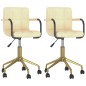 Esszimmerstühle 2 Stk. Drehbar Creme Samt Esszimmerstühle 2 Stk. Drehbar Creme Samt