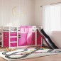 vidaXL Etagenbett mit Rutsche und Gardinen Rosa 80x200 cm vidaXL Etagenbett mit Rutsche und Gardinen Rosa 80x200 cm