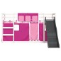 vidaXL Etagenbett mit Rutsche und Gardinen Rosa 80x200 cm vidaXL Etagenbett mit Rutsche und Gardinen Rosa 80x200 cm