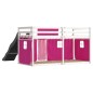 vidaXL Etagenbett mit Rutsche und Gardinen Rosa 80x200 cm vidaXL Etagenbett mit Rutsche und Gardinen Rosa 80x200 cm