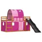 vidaXL Etagenbett mit Rutsche und Gardinen Rosa 90x200 cm vidaXL Etagenbett mit Rutsche und Gardinen Rosa 90x200 cm