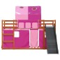 vidaXL Etagenbett mit Rutsche und Gardinen Rosa 90x200 cm vidaXL Etagenbett mit Rutsche und Gardinen Rosa 90x200 cm