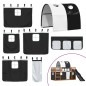vidaXL Etagenbett mit Rutsche und Gardinen Weiß und Schwarz 90x200 cm vidaXL Etagenbett mit Rutsche und Gardinen Weiß und Schwarz 90x200 cm