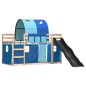 vidaXL Etagenbett mit Rutsche und Gardinen Blau 90x200 cm vidaXL Etagenbett mit Rutsche und Gardinen Blau 90x200 cm