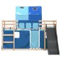 vidaXL Etagenbett mit Rutsche und Gardinen Blau 90x200 cm vidaXL Etagenbett mit Rutsche und Gardinen Blau 90x200 cm