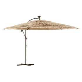vidaXL Sonnenschirm mit LED und Stahlmast Braun 290x290x238 cm