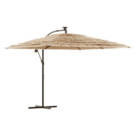 vidaXL Sonnenschirm mit LED und Stahlmast Braun 290x290x238 cm