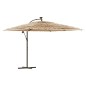 vidaXL Sonnenschirm mit LED und Stahlmast Braun 290x290x238 cm vidaXL Sonnenschirm mit LED und Stahlmast Braun 290x290x238 cm