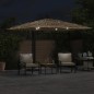 vidaXL Sonnenschirm mit LED und Stahlmast Braun 290x290x238 cm vidaXL Sonnenschirm mit LED und Stahlmast Braun 290x290x238 cm