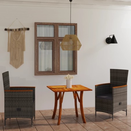 3-tlg. Garten-Essgruppe Grau