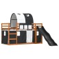 vidaXL Etagenbett mit Rutsche und Gardinen Weiß und Schwarz 80x200 cm vidaXL Etagenbett mit Rutsche und Gardinen Weiß und Schwarz 80x200 cm