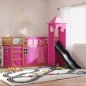 vidaXL Etagenbett mit Rutsche und Gardinen Rosa 90x200 cm vidaXL Etagenbett mit Rutsche und Gardinen Rosa 90x200 cm