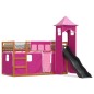 vidaXL Etagenbett mit Rutsche und Gardinen Rosa 90x200 cm vidaXL Etagenbett mit Rutsche und Gardinen Rosa 90x200 cm
