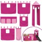 vidaXL Etagenbett mit Rutsche und Gardinen Rosa 90x200 cm vidaXL Etagenbett mit Rutsche und Gardinen Rosa 90x200 cm