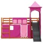 vidaXL Etagenbett mit Rutsche und Gardinen Rosa 90x200 cm vidaXL Etagenbett mit Rutsche und Gardinen Rosa 90x200 cm