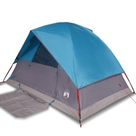 vidaXL Kuppel-Campingzelt 4 Personen Blau Wasserdicht