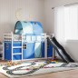vidaXL Etagenbett mit Rutsche und Gardinen Blau 90x190 cm vidaXL Etagenbett mit Rutsche und Gardinen Blau 90x190 cm