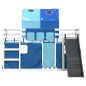vidaXL Etagenbett mit Rutsche und Gardinen Blau 90x190 cm vidaXL Etagenbett mit Rutsche und Gardinen Blau 90x190 cm