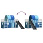 vidaXL Etagenbett mit Rutsche und Gardinen Blau 90x190 cm vidaXL Etagenbett mit Rutsche und Gardinen Blau 90x190 cm