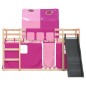 vidaXL Etagenbett mit Rutsche und Gardinen Rosa 90x190 cm vidaXL Etagenbett mit Rutsche und Gardinen Rosa 90x190 cm