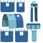 vidaXL Etagenbett mit Rutsche und Gardinen Blau 90x190 cm vidaXL Etagenbett mit Rutsche und Gardinen Blau 90x190 cm