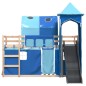 vidaXL Etagenbett mit Rutsche und Gardinen Blau 90x190 cm vidaXL Etagenbett mit Rutsche und Gardinen Blau 90x190 cm
