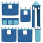 vidaXL Etagenbett mit Rutsche und Gardinen Blau 90x200 cm vidaXL Etagenbett mit Rutsche und Gardinen Blau 90x200 cm