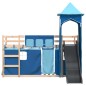 vidaXL Etagenbett mit Rutsche und Gardinen Blau 90x200 cm vidaXL Etagenbett mit Rutsche und Gardinen Blau 90x200 cm