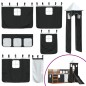 vidaXL Etagenbett mit Rutsche und Gardinen Weiß und Schwarz 90x190 cm vidaXL Etagenbett mit Rutsche und Gardinen Weiß und Schwarz 90x190 cm