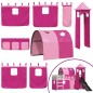 vidaXL Etagenbett mit Rutsche und Gardinen Rosa 80x200 cm vidaXL Etagenbett mit Rutsche und Gardinen Rosa 80x200 cm