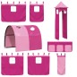 vidaXL Etagenbett mit Rutsche und Gardinen Rosa 80x200 cm vidaXL Etagenbett mit Rutsche und Gardinen Rosa 80x200 cm