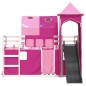 vidaXL Etagenbett mit Rutsche und Gardinen Rosa 80x200 cm vidaXL Etagenbett mit Rutsche und Gardinen Rosa 80x200 cm