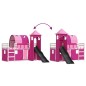 vidaXL Etagenbett mit Rutsche und Gardinen Rosa 80x200 cm vidaXL Etagenbett mit Rutsche und Gardinen Rosa 80x200 cm