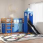 vidaXL Etagenbett mit Rutsche und Gardinen Blau 80x200 cm vidaXL Etagenbett mit Rutsche und Gardinen Blau 80x200 cm