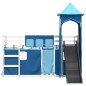 vidaXL Etagenbett mit Rutsche und Gardinen Blau 90x190 cm vidaXL Etagenbett mit Rutsche und Gardinen Blau 90x190 cm