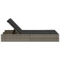 vidaXL Doppel-Sonnenliege mit Kissen Grau Poly Rattan vidaXL Doppel-Sonnenliege mit Kissen Grau Poly Rattan