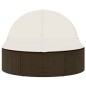 vidaXL Doppel-Sonnenliege mit Auflagen Braun Poly Rattan vidaXL Doppel-Sonnenliege mit Auflagen Braun Poly Rattan