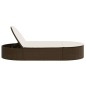 vidaXL Doppel-Sonnenliege mit Auflagen Braun Poly Rattan vidaXL Doppel-Sonnenliege mit Auflagen Braun Poly Rattan