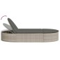 vidaXL Doppel-Sonnenliege mit Kissen Hellgrau Poly Rattan vidaXL Doppel-Sonnenliege mit Kissen Hellgrau Poly Rattan